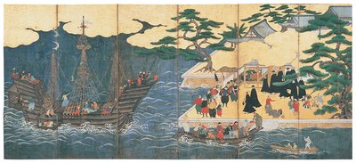 Ankunft der südlichen Barbaren von Japanese School