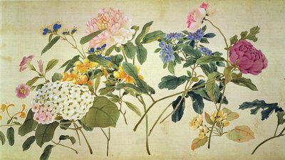 Botanische Studie von Blumen von Japanese School