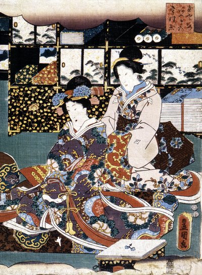 Japanischer Druck: zwei Frauen, n.d. von Japanese School