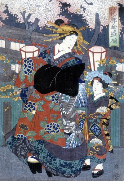 Japanischer Druck: Frau und Kind, n.d. von Japanese School