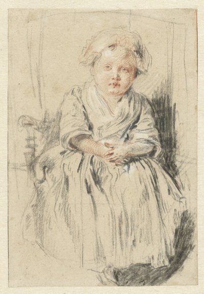 Kind auf einem Stuhl sitzend von Jean Antoine Watteau