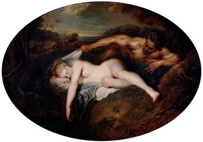 Nymphe und Satyr, ca. 1715 von Jean Antoine Watteau