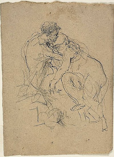 Sitzendes Paar in Umarmung von Jean Baptiste Carpeaux