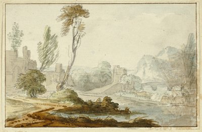 Idyllische Landschaft von Jean Baptiste Claude Chatelain