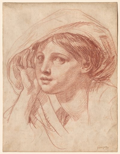 Kopf einer jungen Frau von Jean Baptiste Greuze