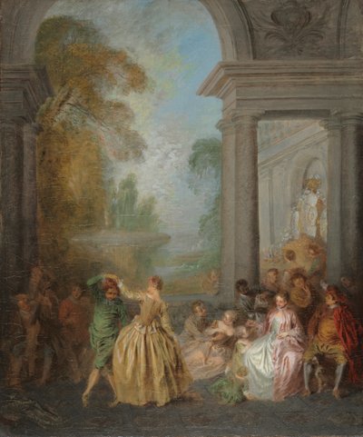 Tänzer im Pavillon von Jean Baptiste Pater