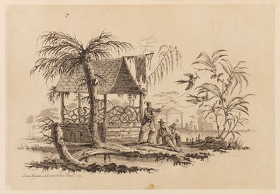Figuren, die einen Drachen steigen lassen von Jean Baptiste Pillement