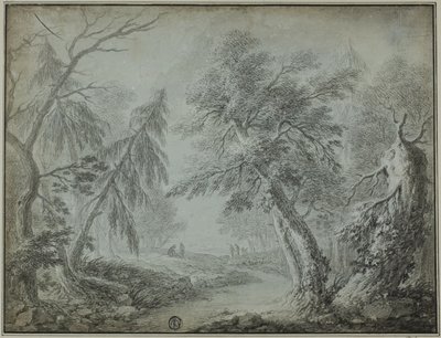 Wald mit Bach und Figuren von Jean Baptiste Pillement