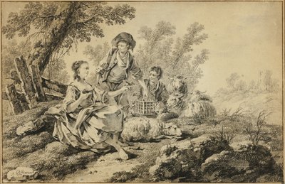 Pastorale Szene von Jean Baptiste Pillement