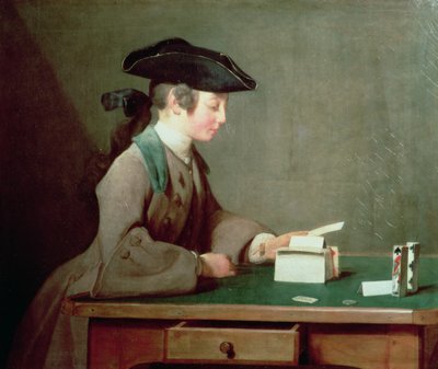 Das Kartenhaus, ca. 1736-37 von Jean Baptiste Simeon Chardin