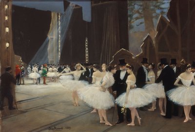 Hinter den Flügeln des Opernhauses von Jean Beraud