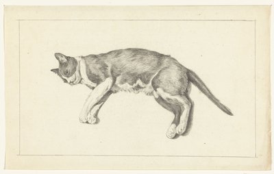 Liegende Katze, nach links, von oben gesehen von Jean Bernard