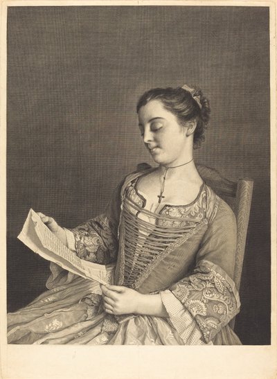 Mlle. Lavergne von Jean Daullé and Simon Francois Ravenet I after Jean Étienne Liotard