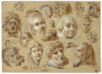 Kopfskizzen von Jean Démosthène Dugourc