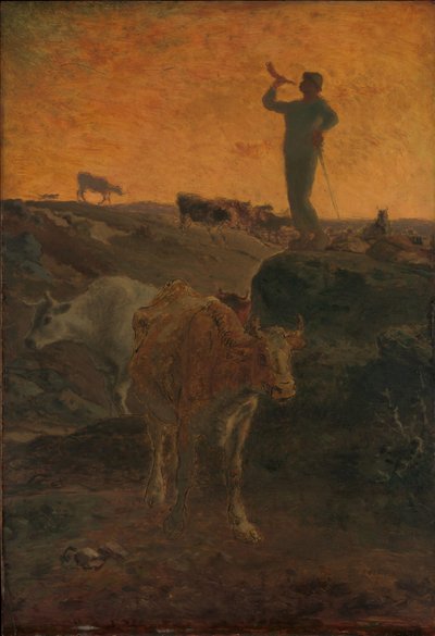 Die Kühe nach Hause rufen, ca. 1872 von Jean Francois Millet