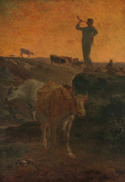 Die Kühe nach Hause rufen, ca. 1872 von Jean Francois Millet
