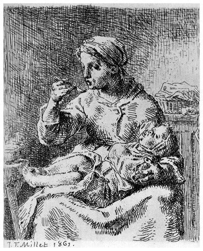 La Bouillie, 1861 1924 von Jean Francois Millet