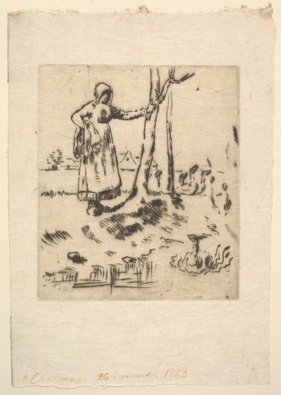 Das Gänsemädchen, 1830-75 von Jean Francois Millet