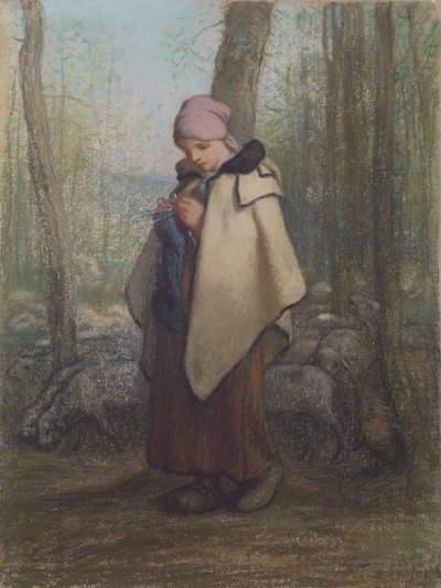 Die strickende Schäferin von Jean Francois Millet