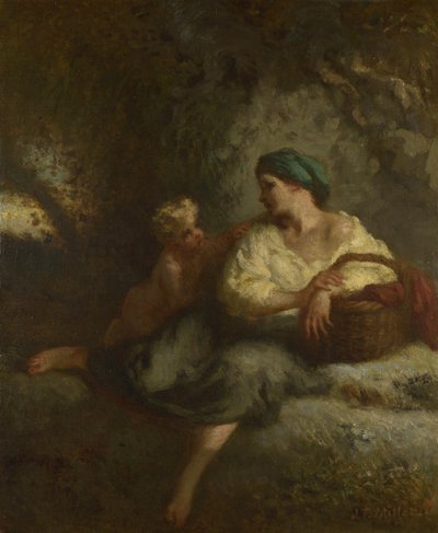 Das Flüstern, ca. 1846 von Jean Francois Millet