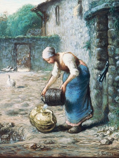 Die Frau am Brunnen, ca. 1866 von Jean Francois Millet