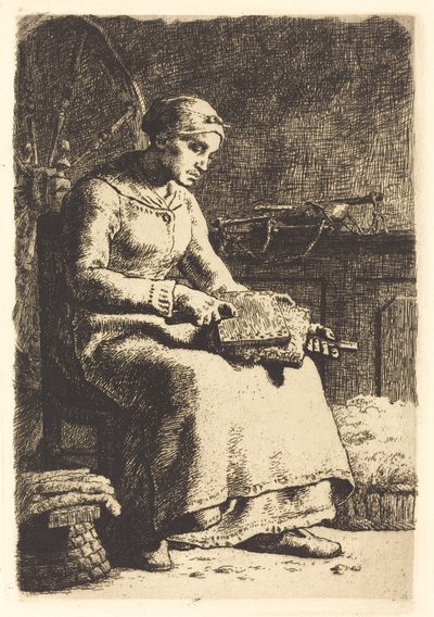 Die Wollkämmerin von Jean Francois Millet