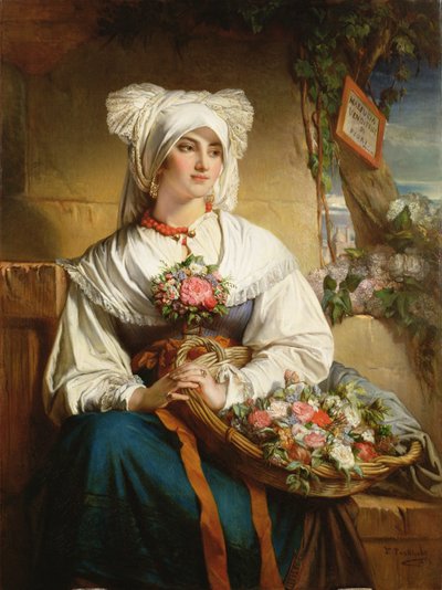 Ein Blumenmädchen aus Triest von Jean Francois Portaels