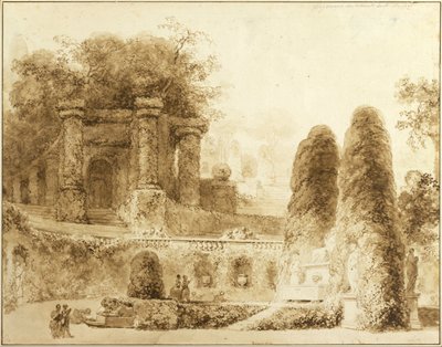 Römischer Park mit Brunnen, 1774 von Jean Honore Fragonard