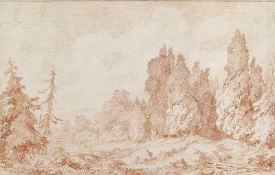 Landschaft mit einer Brücke von Jean Honore Fragonard