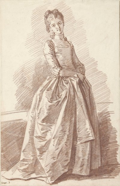 Stehende junge Frau, ansehend von Jean Honore Fragonard