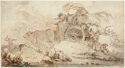 Der festgefahrene Wagen von Jean Honore Fragonard