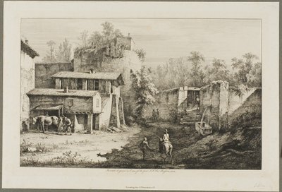Landschaft mit Reiter und Schmied von Jean Jacques de Boissieu