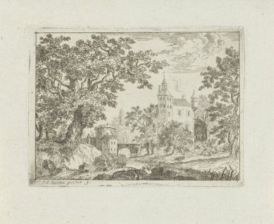Schloss in einer Landschaft von Jean Joseph Hanson