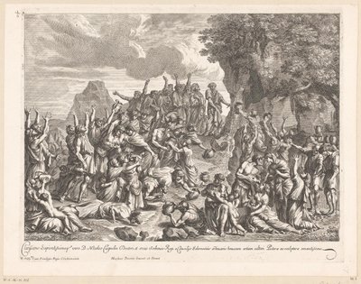 Moses schlägt Wasser aus dem Felsen von Jean Lepautre