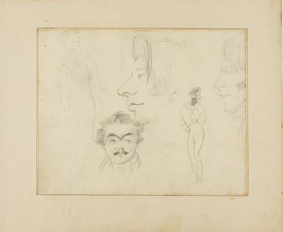 Blatt mit Karikaturen von Jean Louis André Théodore Géricault