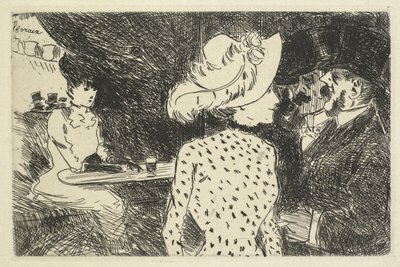 Café-Szene (beschreibend) von Jean Louis Forain