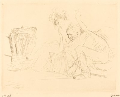 Die Ruhe des Modells (zweite Platte) von Jean Louis Forain