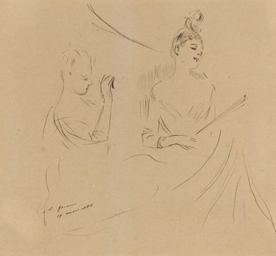 Zwei Damen in einer Loge von Jean Louis Forain