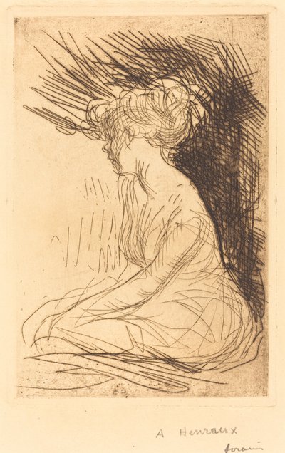 Frau im Profil sitzend von Jean Louis Forain