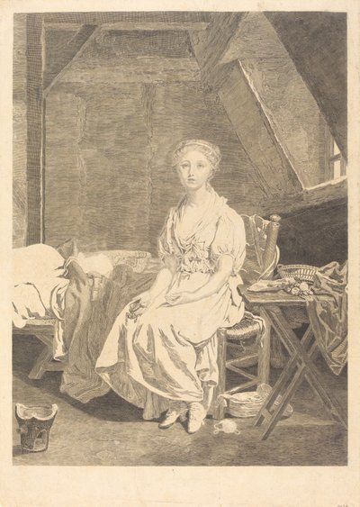 Die wankende Tugend von Jean Massard after Jean Baptiste Greuze