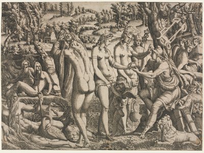 Das Urteil des Paris, ca. 1545 von Jean Mignon