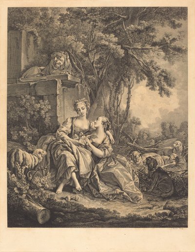 Die zwei Vertrauten von Jean Ouvrier after François Boucher