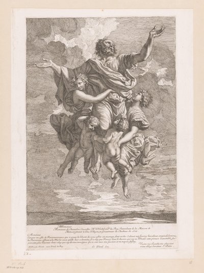 Paulus von Engeln in den Himmel getragen von Jean Pesne