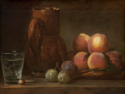 Früchte, Krug und ein Glas von Jean Baptiste Simeon Chardin