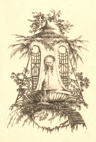 Chinesischer Brunnen mit Maske von Jeanne Deny