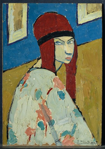 Selbstporträt, um 1917 von Jeanne Hébuterne