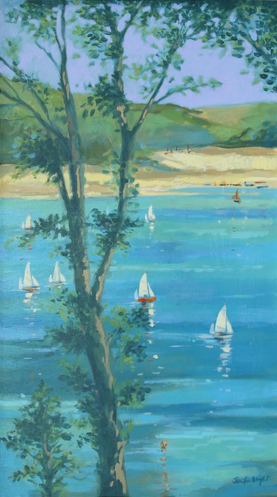 Salcombe durch die Bäume von Jennifer Wright