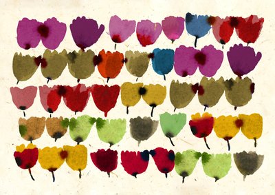 Fünfundvierzig Tulpen, 2023 von Jenny Frean