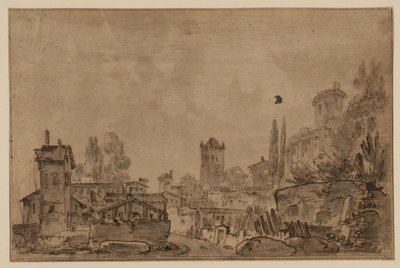 Ansicht einer italienischen Stadt von Jens Petersen Lund