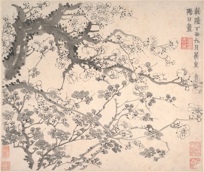 Pflaumenblüten, datiert 1757 von Jin Nong